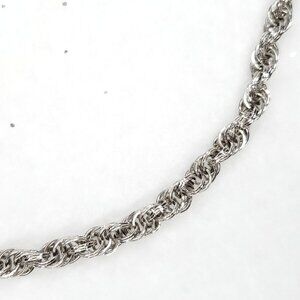 Vintage Monet Necklace Chunky Rope Chain Silver Tone 25"